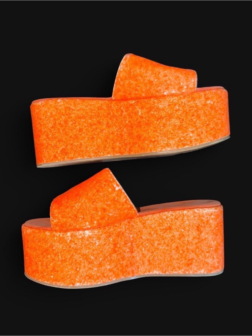 Shane Justin Platform Slide Sandals in Bright Orange